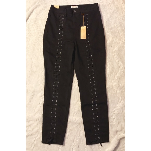 ✨LAST 1✨ High Waisted Lace Up Jeans-24/3X - Picture 7 of 8